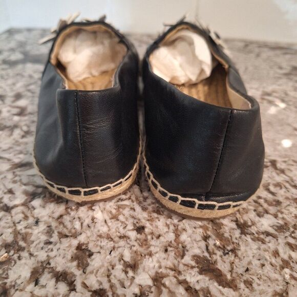 Michael Kors Lola Floral Espadrille leather black white floral size 6.5 US - Picture 4 of 9